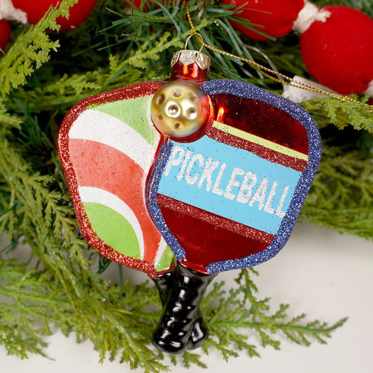 Glass Pickle Ball Ornament - Christmas Place
