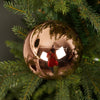 Shiny Gold Large Christmas Ball Ornament on Green Stick - Christmas Place