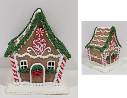 6.5Inch Lt Red Green Gingerbread House