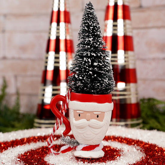 6IN TREE TOP SANTA CUP ORN - Christmas Place