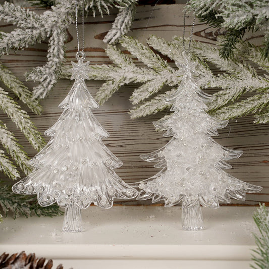Clear Ice Christmas Tree Ornaments- Christmas Place