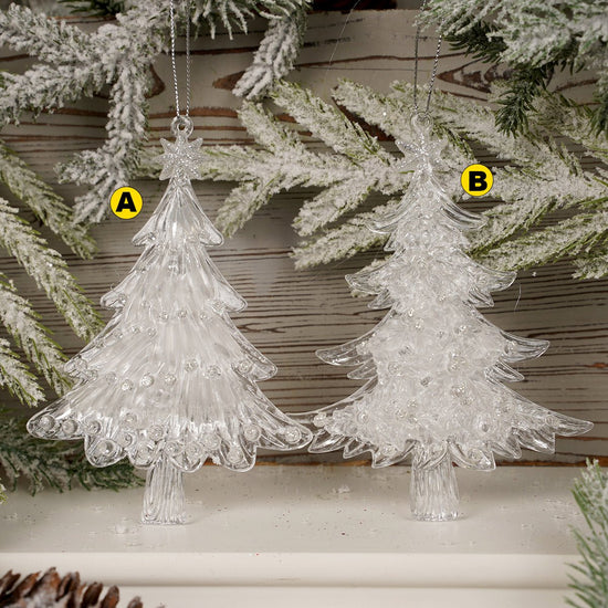 Clear Ice Christmas Tree Ornaments Two Styles Available - Christmas Place