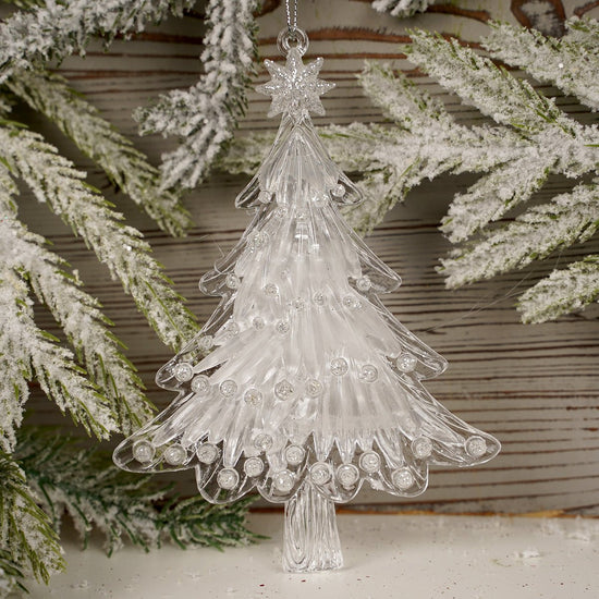 Clear Ice Christmas Tree Ornaments Spruce- Christmas Place