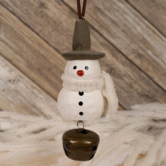 Snowman With Bell Ornament - Christmas Place