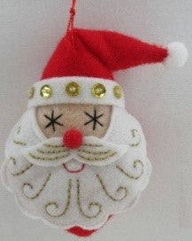 Stuffed Santa Head Ornament