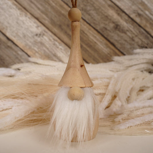 Wooden Fuzzy Gnome Christmas Ornament - Christmas Place