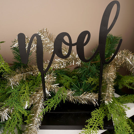 Black Tin Noel Christmas Decor Sign - Christmas Place