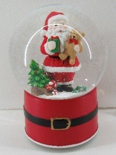6.5Inch Santa Holding Bear Musical Water Ball - Christmas Place