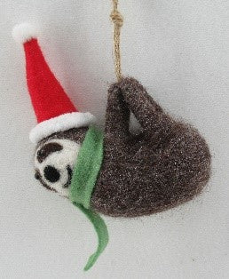 Wool Felt Sloth Ornament