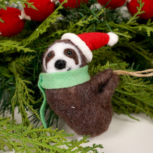 Wool Felt Sloth Ornament - Christmas Place
