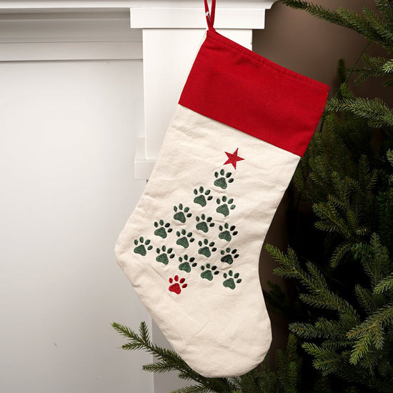 20Inch Paw Print Stocking - Christmas Place