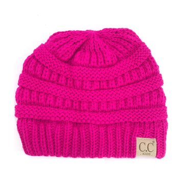 Kids Neon Pink Beanie