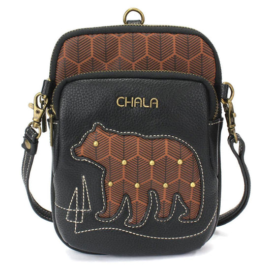 Black Brown Bear Cell Crossbody
