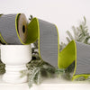 2.5Inch Black White Check Lime Back Ribbon