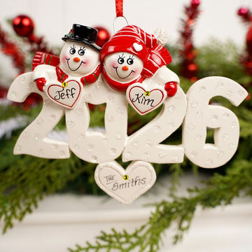 2026 Snow Couple Christmas Ornament - Christmas Place