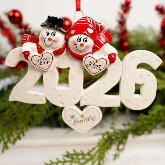 2026 Snow Couple Christmas Ornament - Christmas Place