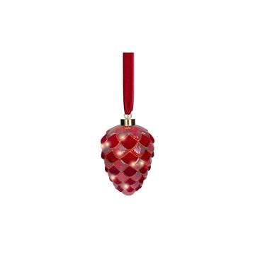 8In Warm White Led Red Pinecone
