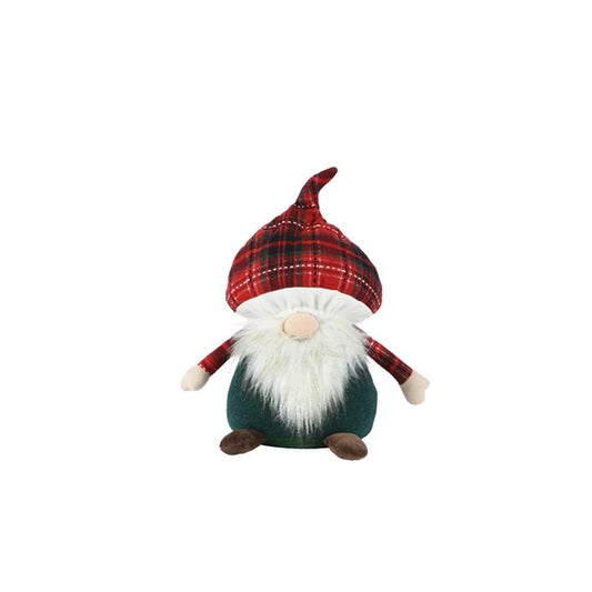 13.4In Red Plaid Hat Gnome
