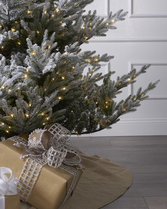 7 Ft Snowy Norway Spruce with Micro LED Lights