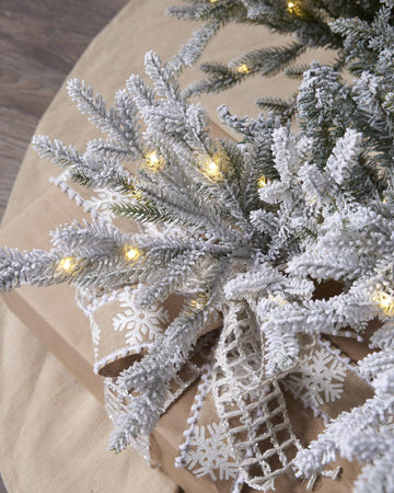 7 Ft Snowy Norway Spruce with Micro LED Lights - Christmas Place