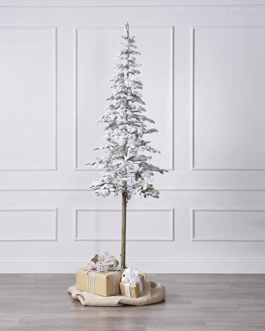 7ft Snowy Alpine Tree with LED Lights