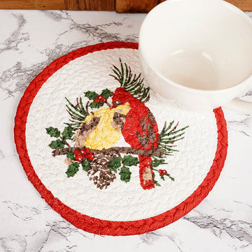 8IN HOLIDAY CARDINAL LOVE BRAID TRIVET