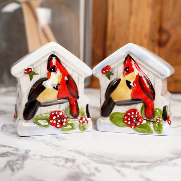 Holiday Cardinal Love Salt Pepper Shaker - Christmas Place