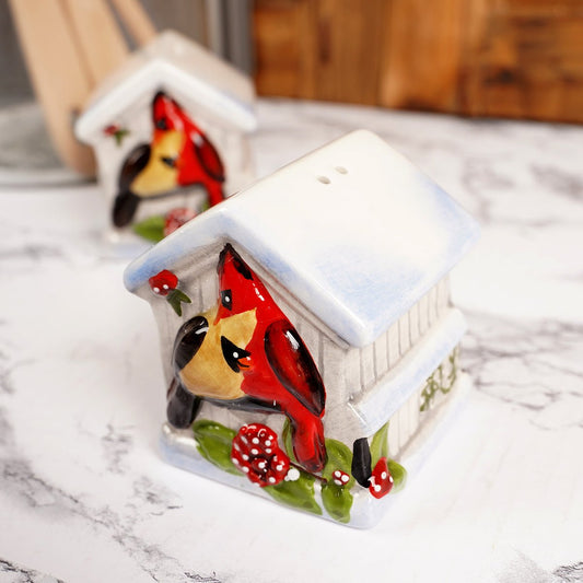 Holiday Cardinal Love Salt Pepper Shaker - Christmas Place