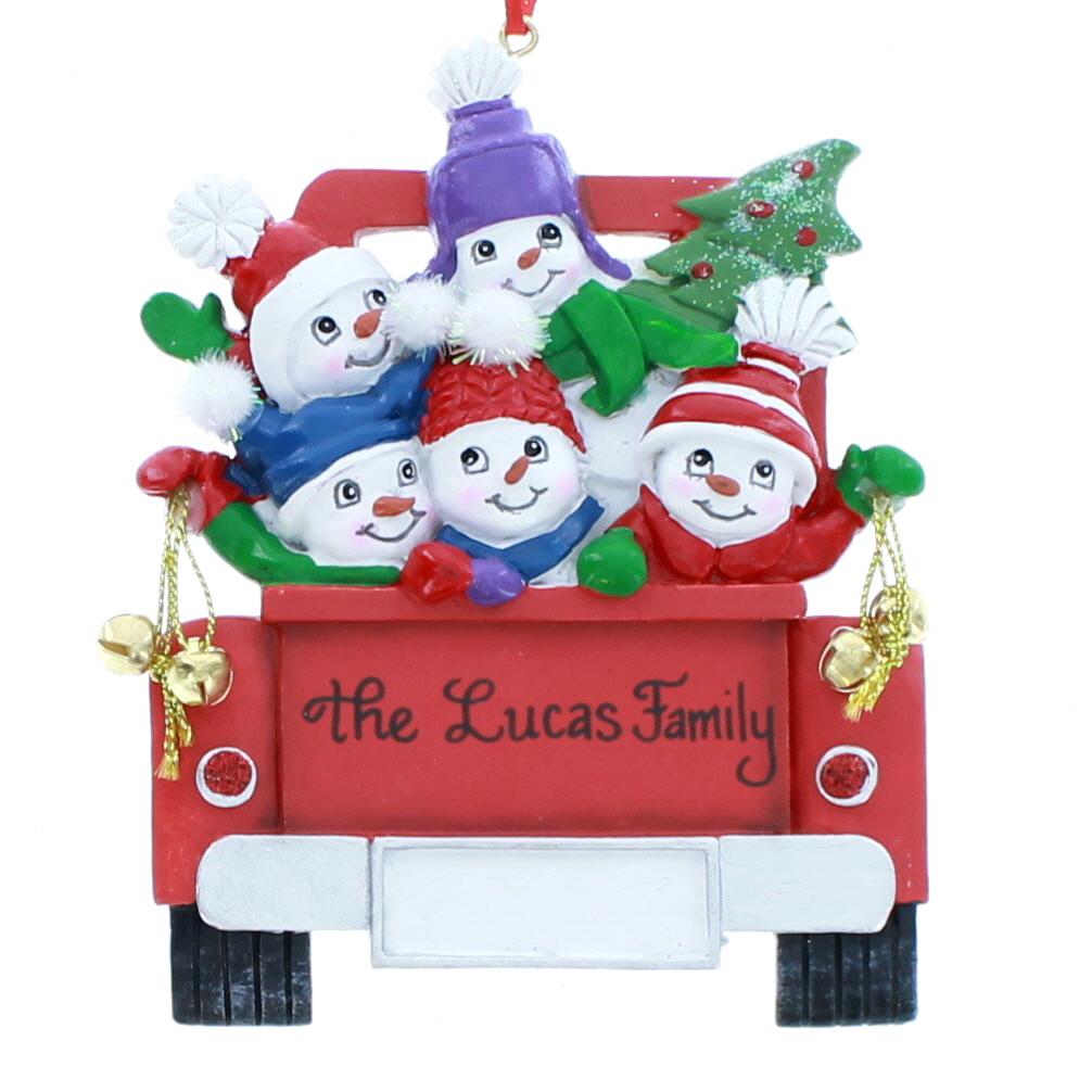 Red Truck Family Of Five Ornament - Christmas Place