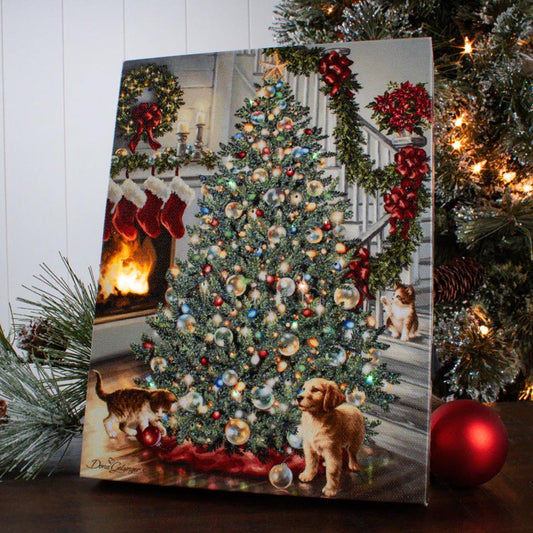 8x6 Merry And Bright Lighted Easel Back