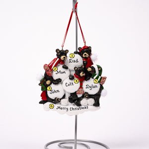 Black Bear Snowball Family Of 5 - Christmas Place