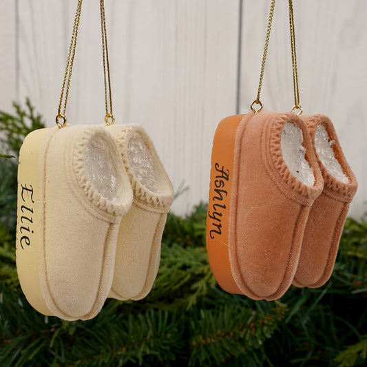 Flocked Slippers Ornament - Christmas Place