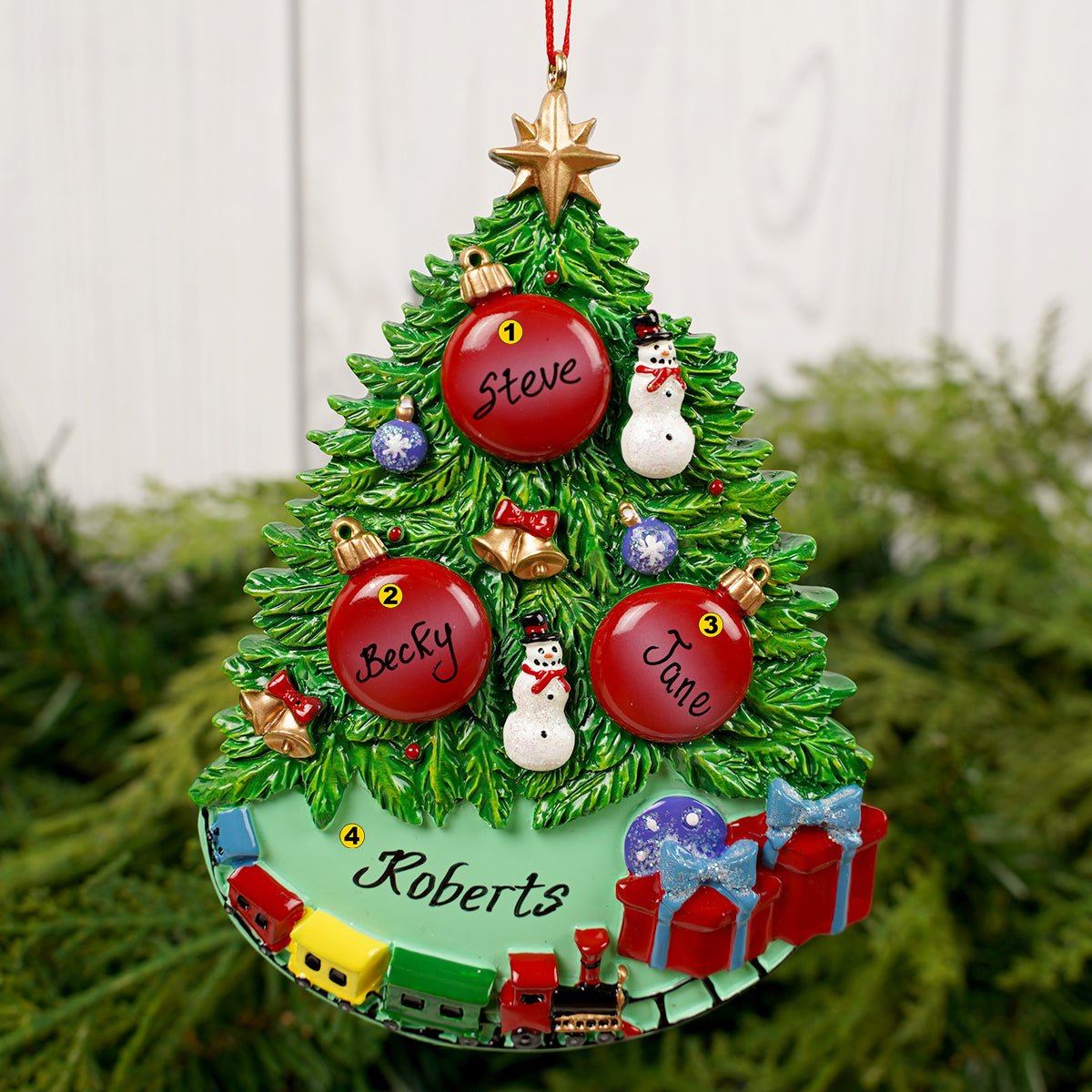 Christmas Tree With Ornaments Family Of 3 - Christmas Place