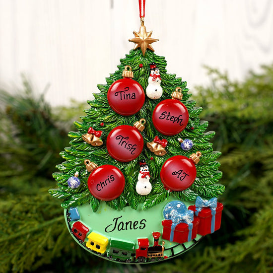 Christmas Tree With Ornaments Family Of 5 - Christmas Place