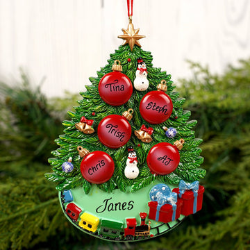 Christmas Tree With Ornaments Family Of 5 - Christmas Place