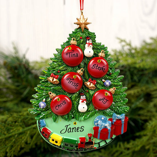 Christmas Tree With Ornaments Family Of 5 - Christmas Place