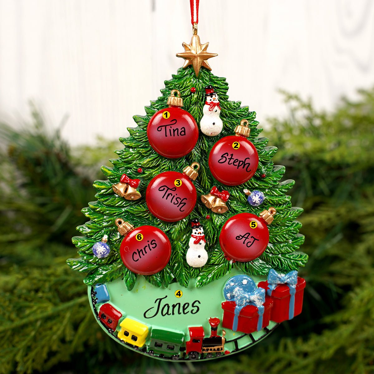 Christmas Tree With Ornaments Family Of 5 - Christmas Place