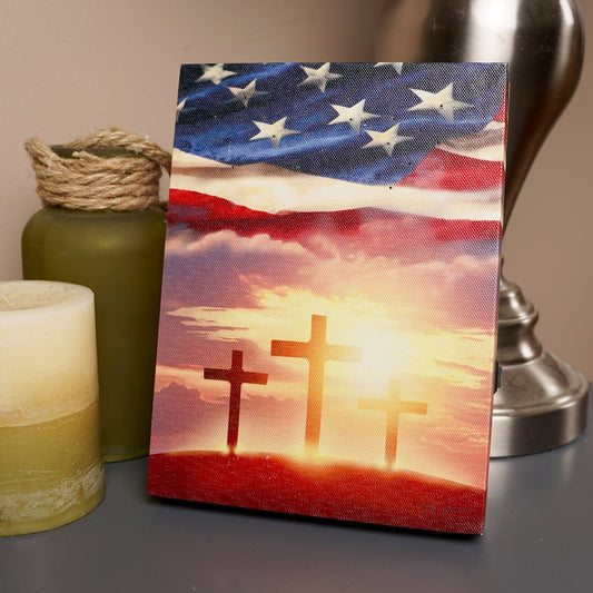 LED God And Country Canvas Print- Christmas Place