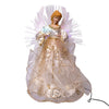 LED Ivory Gold Angel Tree Topper - Christmas Place