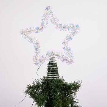 Warm White Silver Star Tree Topper