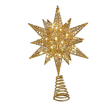 11 Inch LED Gold Starburst Tree Topper