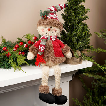 29.9Inch Sitting Snowman With Long Legs
