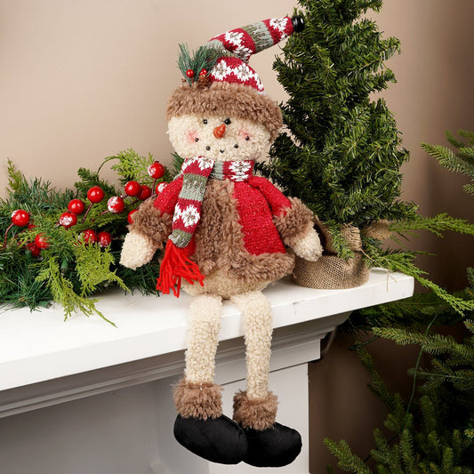 29.9Inch Sitting Snowman With Long Legs - Christmas Place