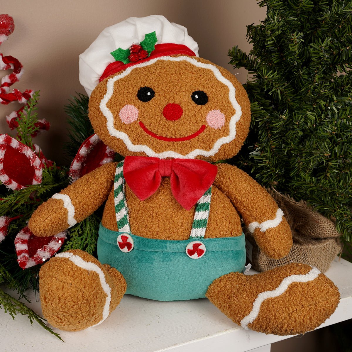 13.6Inch Sitting Gingerbread Man - Christmas Place