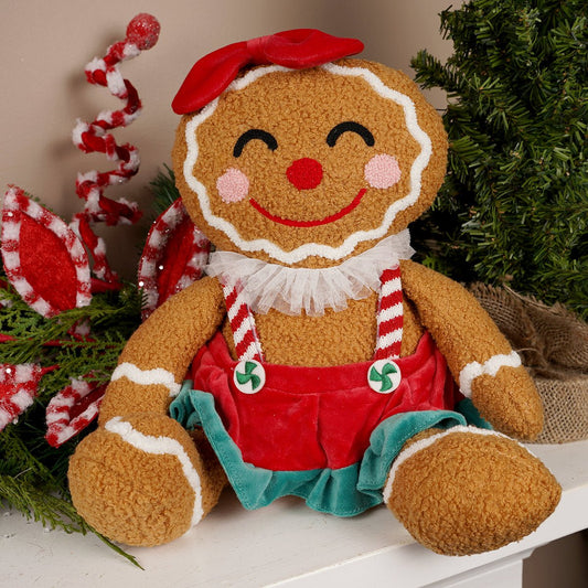 13.6Inch Sitting Gingerbread Girl - Christmas Place