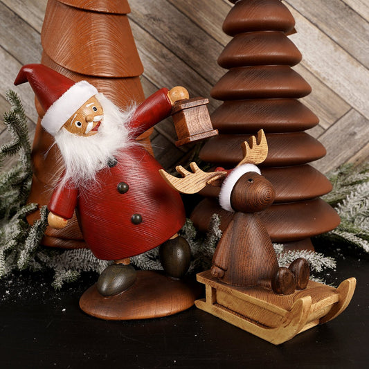 Santa With Lantern And Deer Set Of 2 - Christmas Place