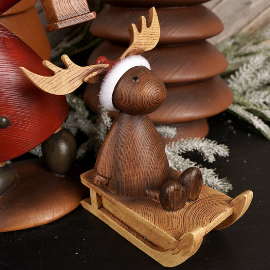 Santa With Lantern And Deer Set Of 2 - Christmas Place