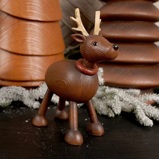 Standing Brown Reindeer Christmas Decor - Christmas Place