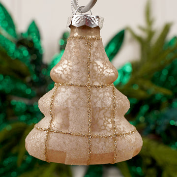 3Inch Glass Plaid Tree Ornament