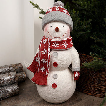 25.8Inch Red Scarf Snowman - Christmas Place